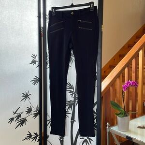 Dex Black Jeggings With Double-Zipper Pocket Detail - Size Small